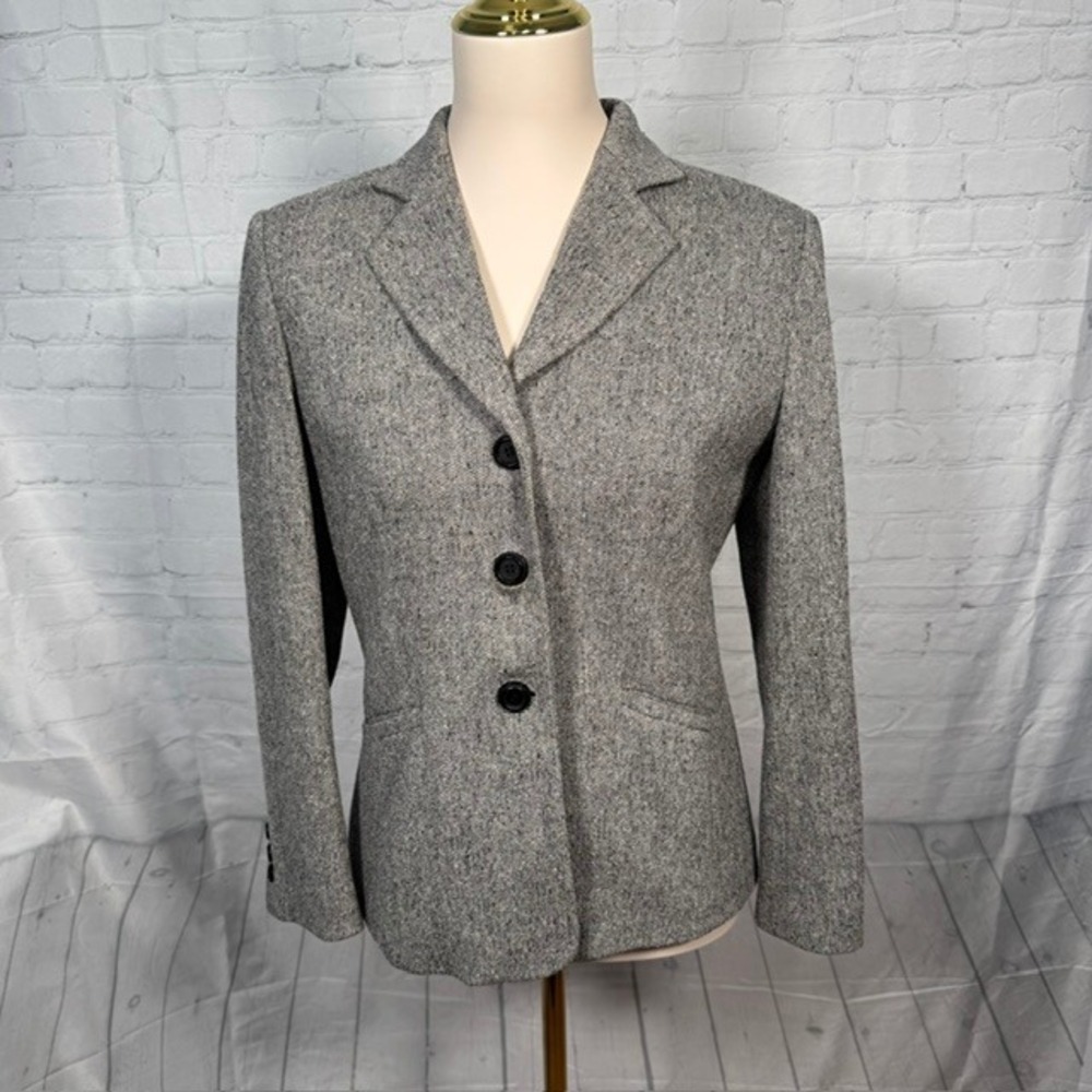 Vintage Talbots Italian Wool Blend Herringbone Blazer Women's‎ 8P